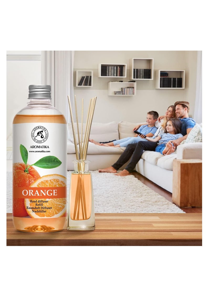 Orange Essential Oil Reed Diffuser Refill 17 Fl Oz (500ml) - Aromatherapy for Relaxation