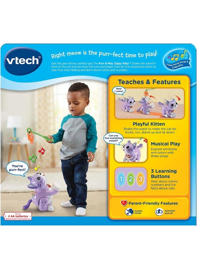 VTech Purr and Play Zippy Kitty, Purple