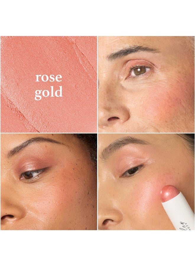 Skip The Brush Cream To Powder Blush Stick Rose Gold Blendable And Buildable Color 2In1 Blush And Lip Makeup Stick