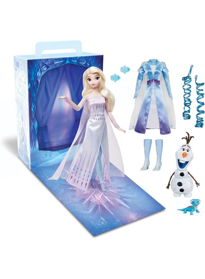 Disney Story Official Elsa Story Doll, Frozen, 11 Inches, Fully Posable Toy in Glittering Outfit