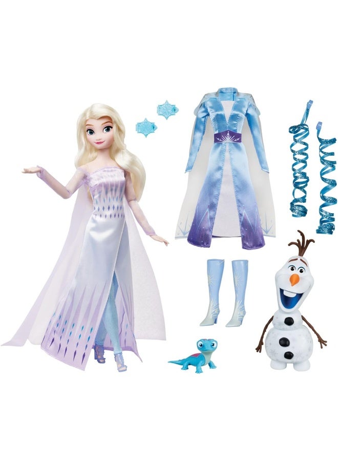 Disney Story Official Elsa Story Doll, Frozen, 11 Inches, Fully Posable Toy in Glittering Outfit