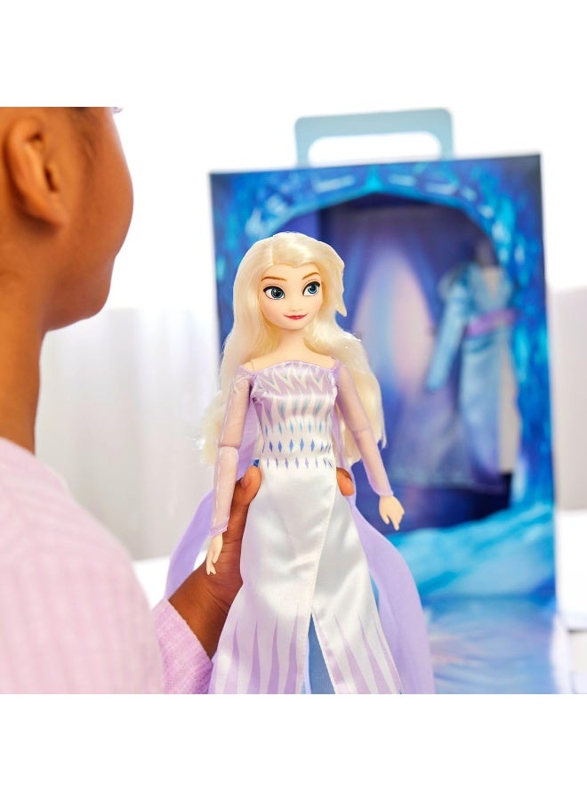 Disney Story Official Elsa Story Doll, Frozen, 11 Inches, Fully Posable Toy in Glittering Outfit