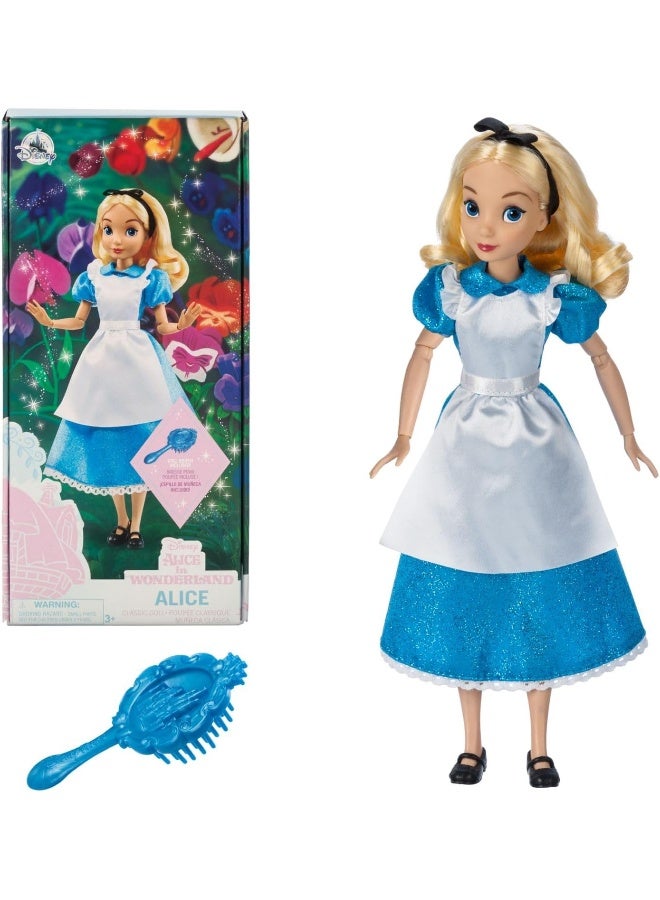 Disney Store Official Alice Classic Doll from Alice in Wonderland - 10-Inch - Detailed Design Recapturing Movie Magic - Perfect for Fans & Collectors