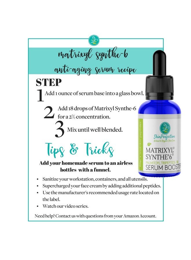 Matrixyl Synthe 6 Palmitoyl Tetrapeptide 38 Diy Antiaging Serum Wrinkle Filler Crow'S Feet Laugh Lines On Forehead S6 6000 Skin Perfection