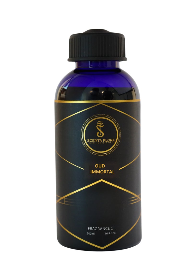 Oud Immortal - Diffuser Aroma Oil - Soothing, Healing, and Relaxing Fragrance for Scent Diffusers - Aromatherapy (500 ml)