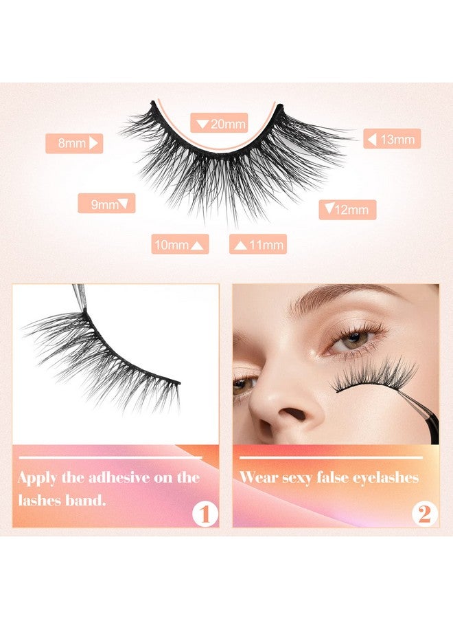 Half Lashes Mink Natural Cat Eye Wispy False Eyelashes Fluffy Volume Strip Fake Eyelashes Accent Corner 3/4 Eye Lashes Diy Cluster Faux Mink Half Eyelashes 14 Pairs Black