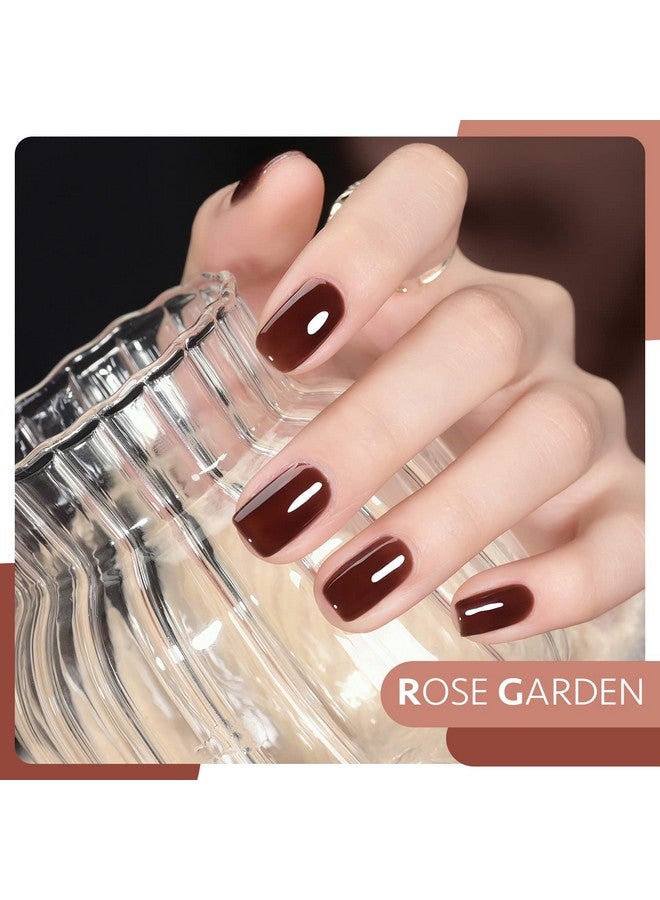 Rose Garden Jelly Gel Nail Polish Of 6 Transparent Nude Red Pink Brown Colors Sheer Gel Polish Kit For Salon Gel Manicure And Nail Art Diy At Home