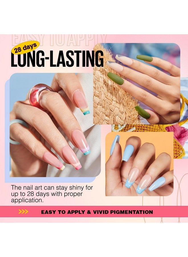 Dip Powder Nail Kit Pink Blue Purple White Black Red 32 Multicolors Dipping Powder With Base Top Coat Activator Brush Saver Liquid Set Classic All Seasons Tones French Nail Art Manicure Salon