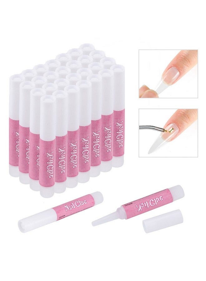 30Pcs Nail Glue For Acrylic Press On Nail Tips Adhesive Super Bond For Diy Nail Art 2Gpc