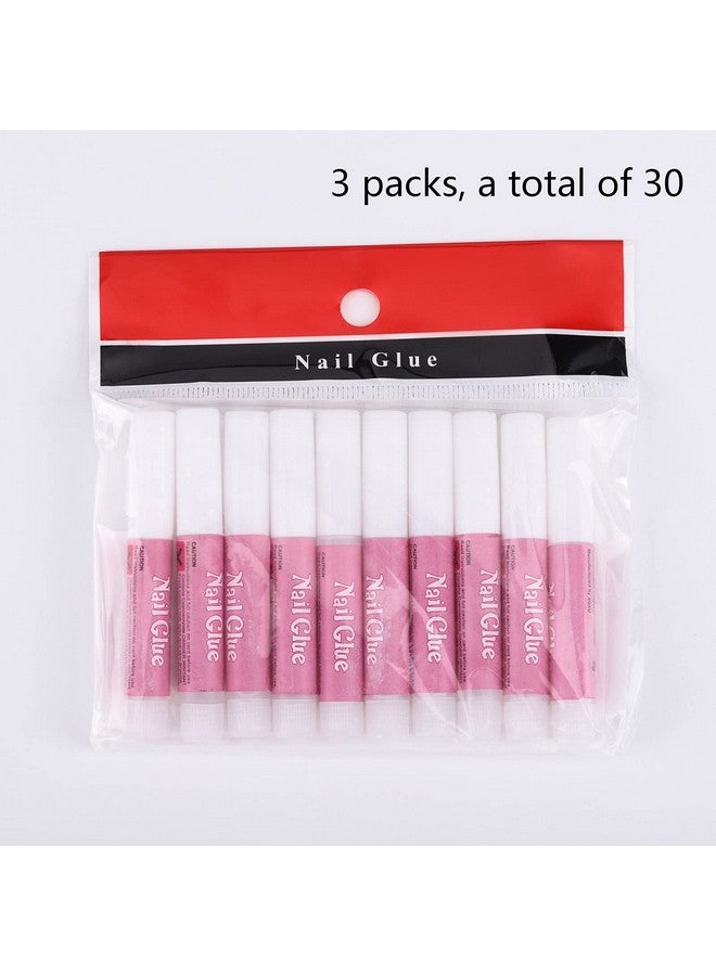 30Pcs Nail Glue For Acrylic Press On Nail Tips Adhesive Super Bond For Diy Nail Art 2Gpc