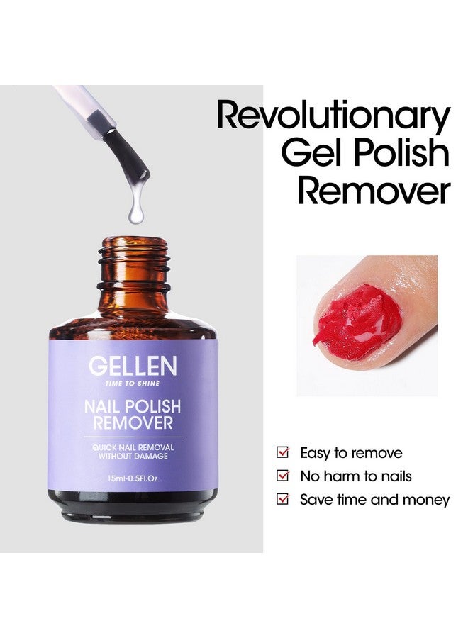 Gel Polish Remover Kit Gel Nail Polish Remover With Latex Tape Peel Off Liquid And Manicure Tools Quick & Easy Gel Polish Remover In 25 Minutes No Damage To Nails