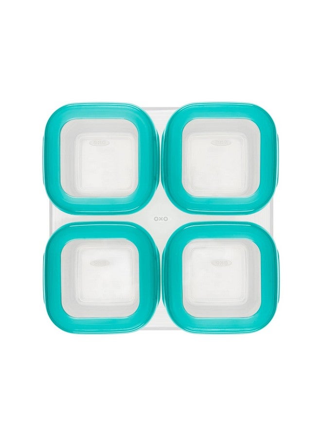 Tot Baby Blocks Freezer Storage Containers Teal (4 Oz)