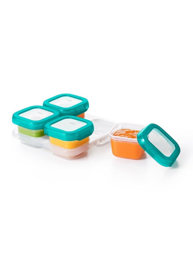 Tot Baby Blocks Freezer Storage Containers Teal (4 Oz)