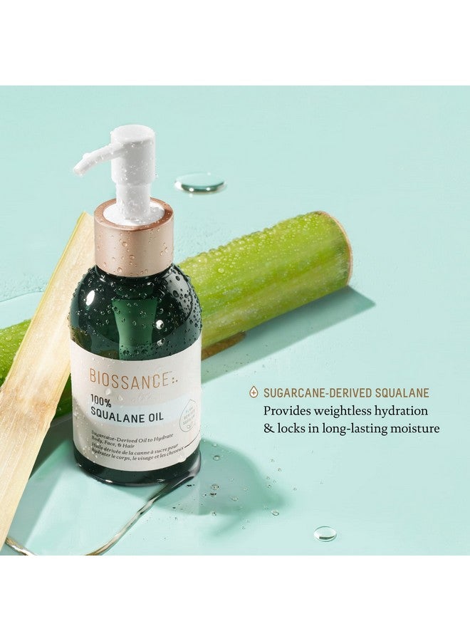 100% Squalane Oil. Sustainable Pure And Vegan Facial And Body Squalane Oil Derived From Sugarcane. Weightless And Fast Absorbing Hydration (3.3 Ounces)
