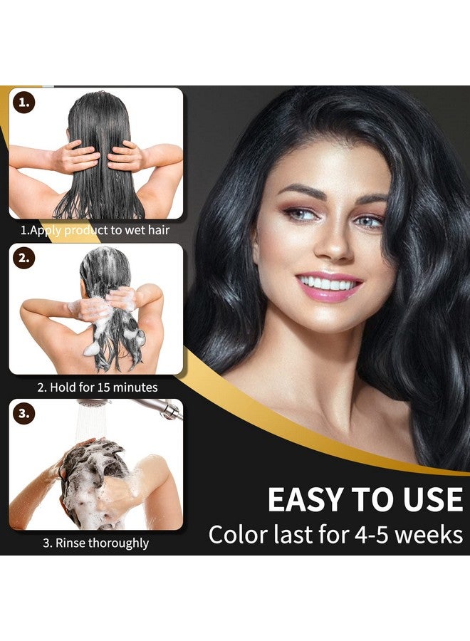 Black Hair Dye Shampoo Permanent For Men&Womenhair Color Shampoo For Gray Hair Coverage And Beard3In1 Shampoo For Color Treated Hairlasts 30 Days500Mlammoniafreenatural Herbal