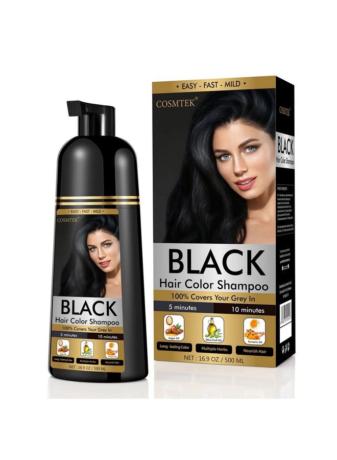 Black Hair Dye Shampoo Permanent For Men&Womenhair Color Shampoo For Gray Hair Coverage And Beard3In1 Shampoo For Color Treated Hairlasts 30 Days500Mlammoniafreenatural Herbal