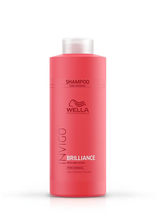 Invigo Brilliance Shampoo For Fine Normal Colored Hair Professional Color Protecting & Color Vibrancy Shampoo 33.8 Fl Oz