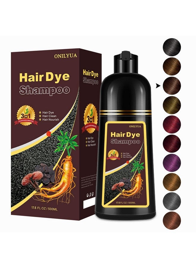 Instant Light Brown Hair Dye Shampoo 3 In 1 Herbal Hair Color Shampoo For Women Men 17.60 Fl Oz Color Shampoo Hair Dye Lasting Brown Hair Shampoo Brown Hair Dye Shampoo (Light Brown)