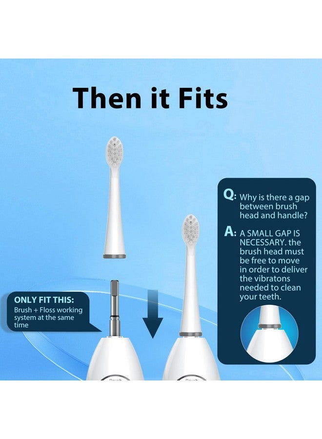 Replacement Brush Heads For Waterpick Sonic Fusion 2.0 Flossing Toothbrush With Cover, Compact, 3 Count White, Hard Bristles