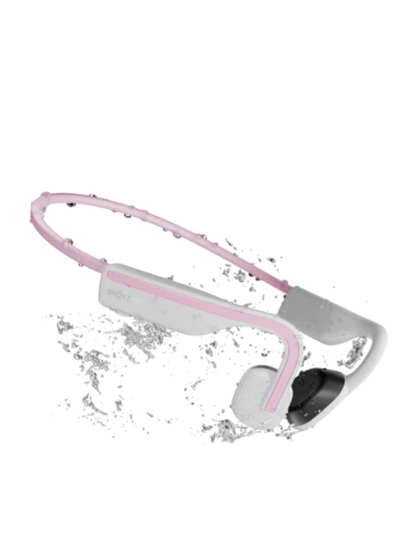 OpenMove Bluetooth Wireless Headphones with Mic, Bone Conduction Wireless Headset Pink