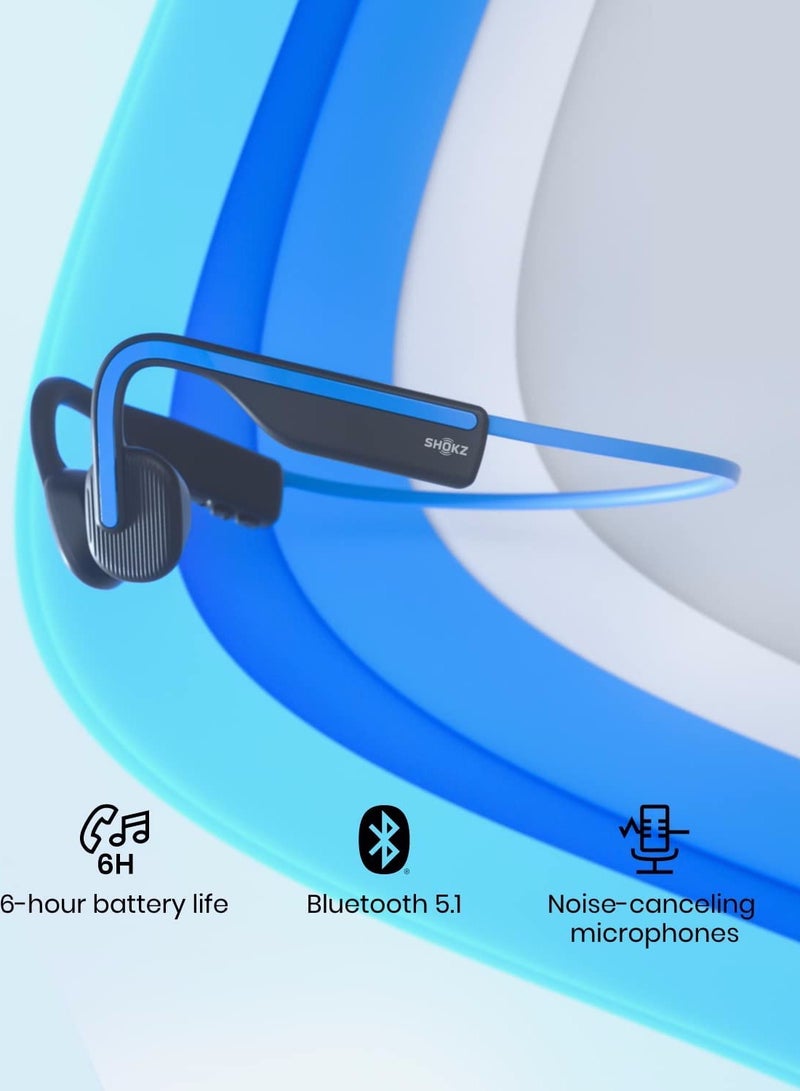 OpenMove Bluetooth Wireless Headphones with Mic Blue