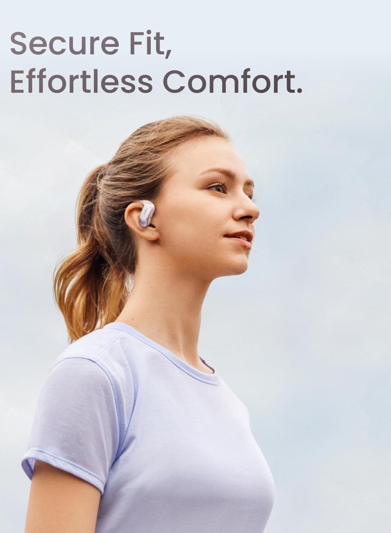 OpenFit air Wireless Headphones, Bluetooth Bone Conduction Sports Headset with Mic, 6 Hour Playtime & IP55 Waterproof for Running Workout Cycling White