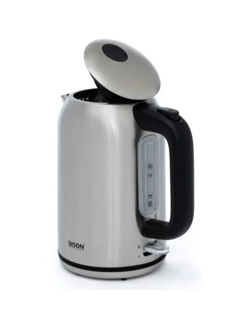 Edison Round Kettle Steel 1.7 Liter Silver 2200 Watt