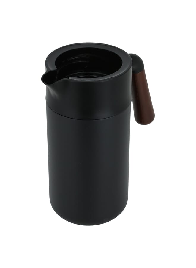 Tara Thermos Black With Wooden Handle 1.2L