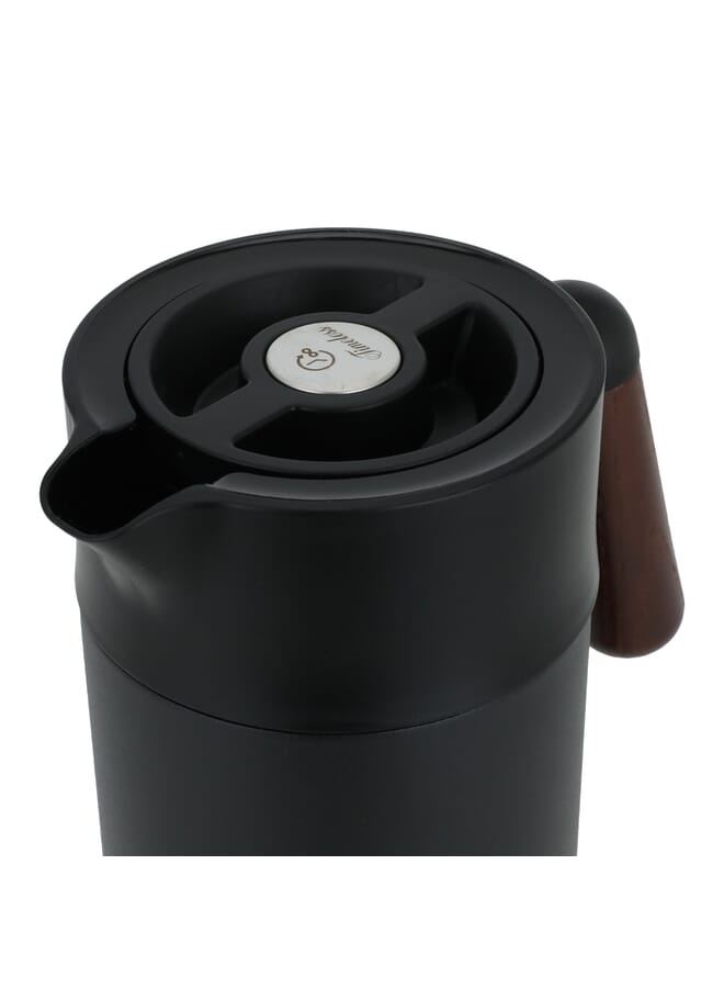 Tara Thermos Black With Wooden Handle 1.2L