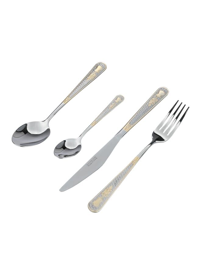 A Bag Of Silver And Gold Steel Spoons 24 Pieces
