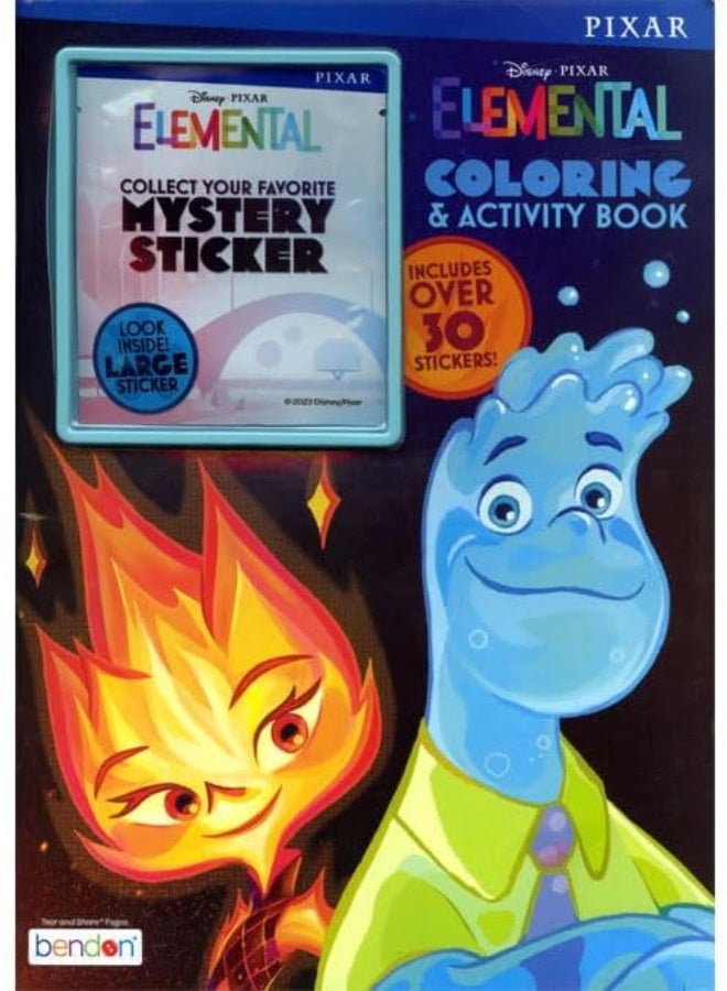 Elemental Coloring Set Activity Set with Elemental Imagine Ink, Play Pack, Stickers and More | Disney Elemental Activity Book Bundle