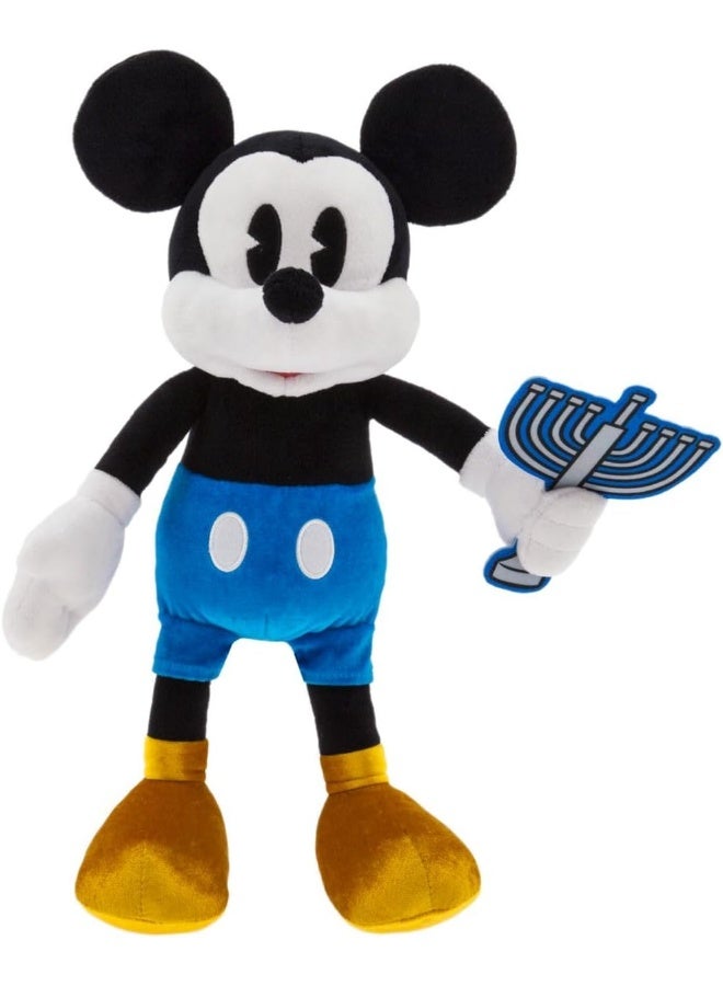 Disney Store Official Mickey Mouse Hanukkah Plush - 15-Inch Toy Celebrating Festival of Lights - Traditional Design with Menorah