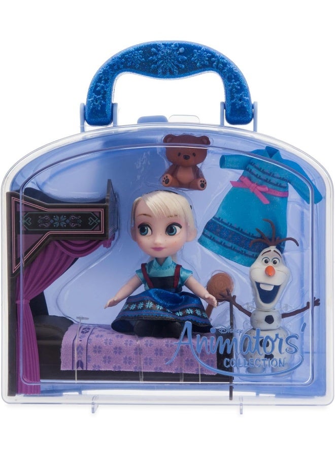 Disney Store Official Animators' Collection Elsa Mini Doll Play Set 5 inch