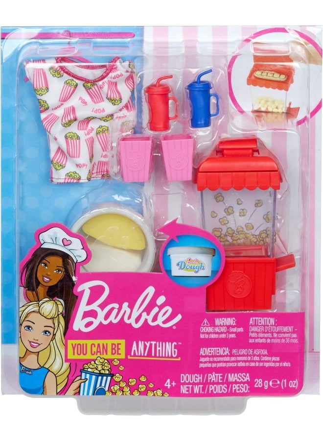 Barbie GHK39 Cooking & Baking Accessory Set Popcorn, Toy from 4 Years