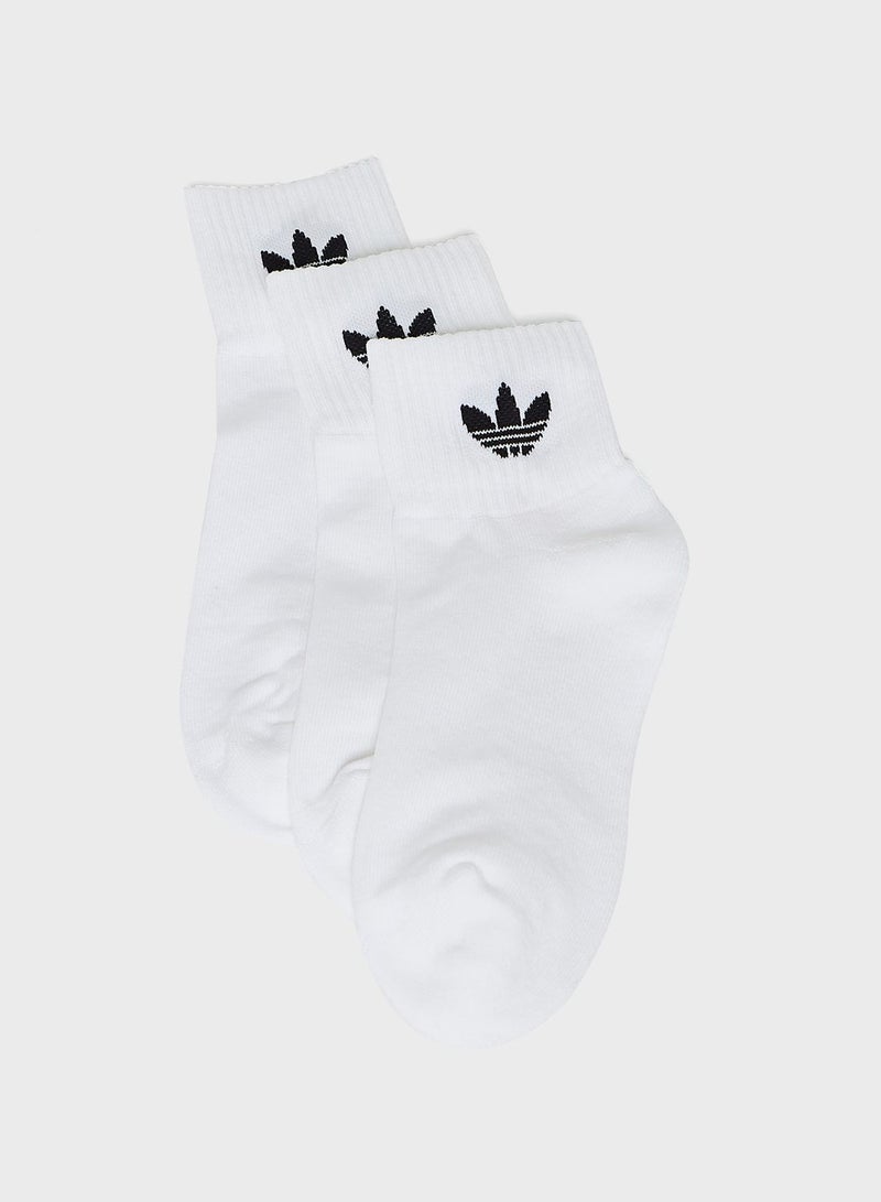 3 Pack Mid Crew Socks