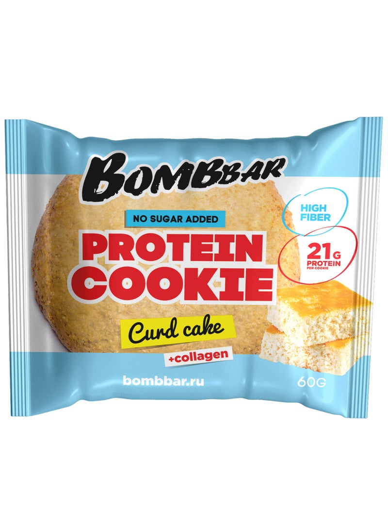 Collagen Protein Cookie with Curd Cake High Fiber and No Sugar Added 10x60g