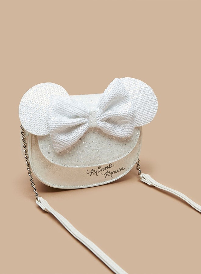 Girls Disney Sequin Detail Crossbody Bag with Ear and Bow Accent