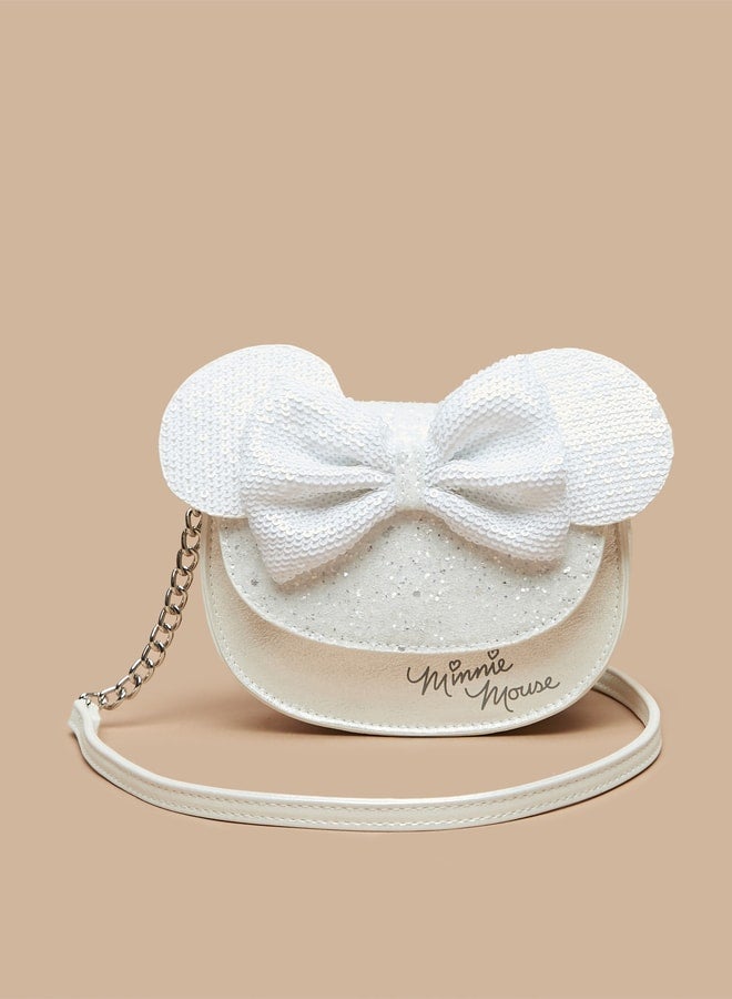 Girls Disney Sequin Detail Crossbody Bag with Ear and Bow Accent