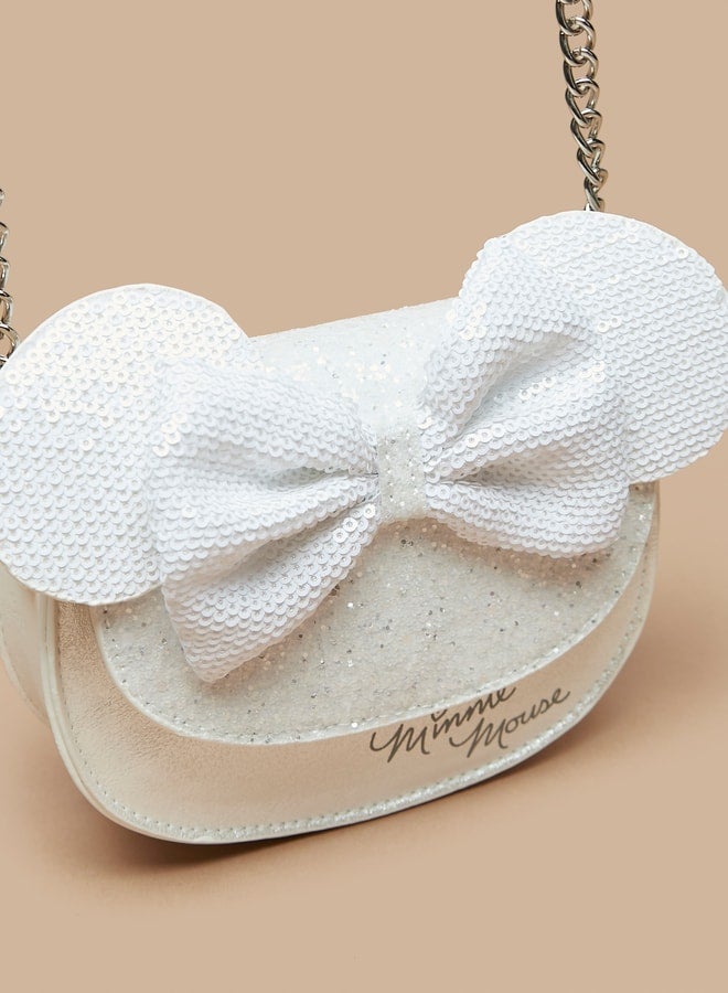 Girls Disney Sequin Detail Crossbody Bag with Ear and Bow Accent