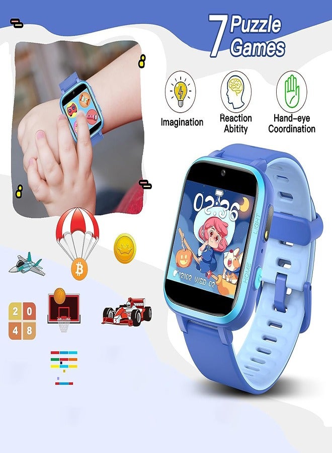 Smart Watch for Kids Waterproof Heart Rate Sleep Monitor 7 Kinds of Puzzle Games Pedometers