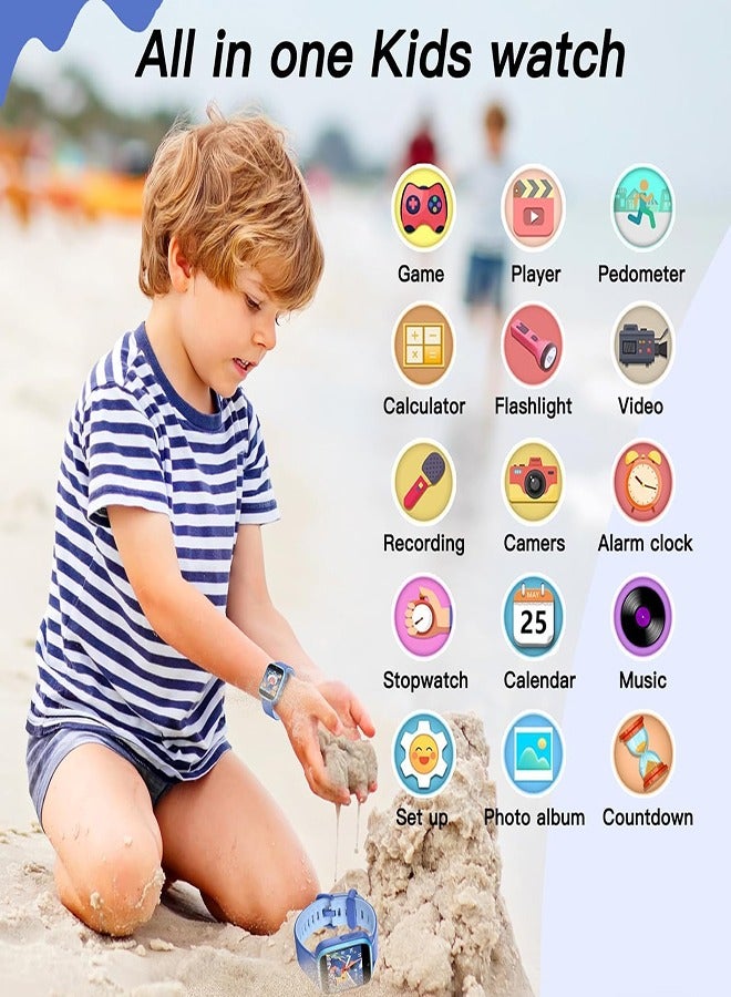 Smart Watch for Kids Waterproof Heart Rate Sleep Monitor 7 Kinds of Puzzle Games Pedometers