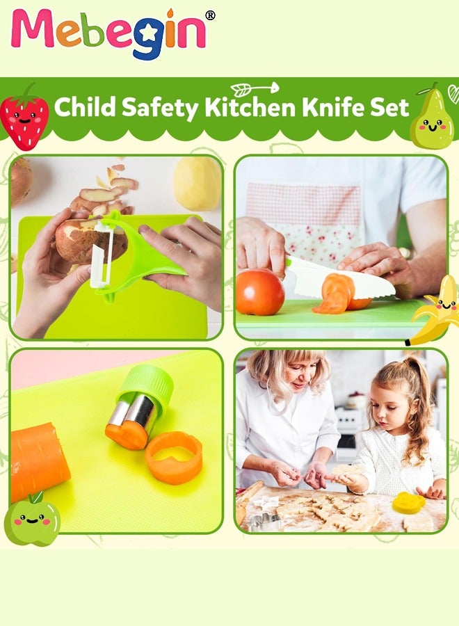 23 Pcs SafeKid Toddler Kitchen Set for Real Cooking,include Cutting Board Crinkle Cutters Cleaning Tools Apron,Montessori Kitchen Tool Toy for Girl Boy, Educational Gifts for Birthday Party