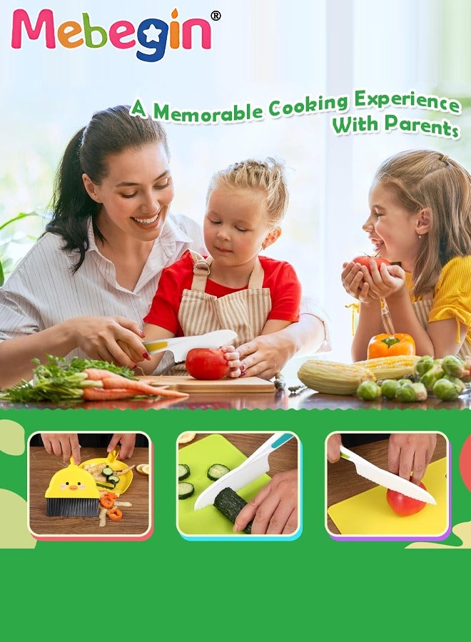 23 Pcs SafeKid Toddler Kitchen Set for Real Cooking,include Cutting Board Crinkle Cutters Cleaning Tools Apron,Montessori Kitchen Tool Toy for Girl Boy, Educational Gifts for Birthday Party