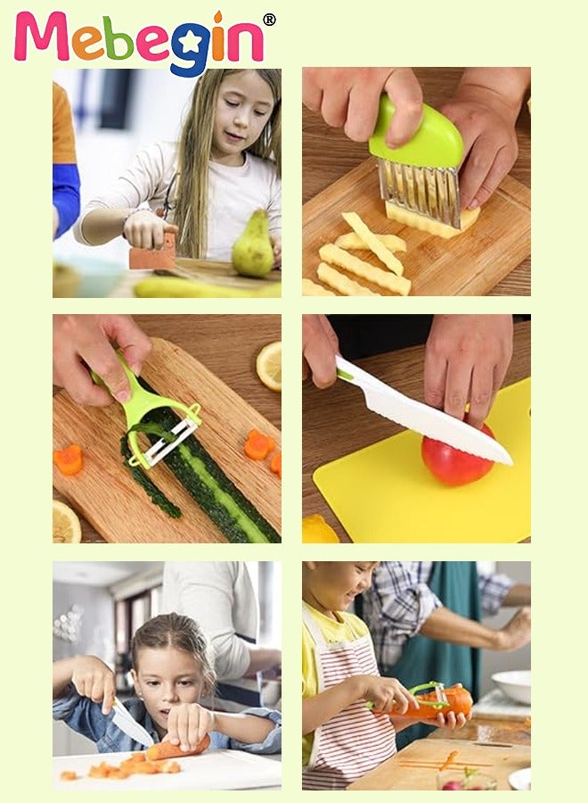 23 Pcs SafeKid Toddler Kitchen Set for Real Cooking,include Cutting Board Crinkle Cutters Cleaning Tools Apron,Montessori Kitchen Tool Toy for Girl Boy, Educational Gifts for Birthday Party