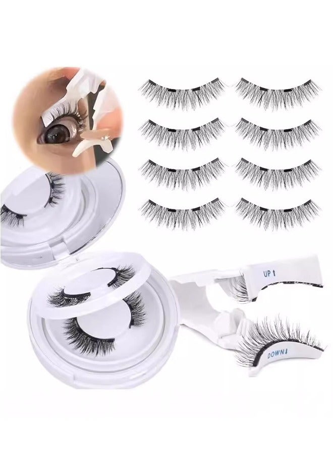 Magnetic Eyelashes 2 Pairs Magnetic Lashes Natural Magnetic Eyelashes with Applicator Eyelashes Magnetic Lashes Easy to Wear Reusable Magnetic Eyelashes Kit（2 Pairs）