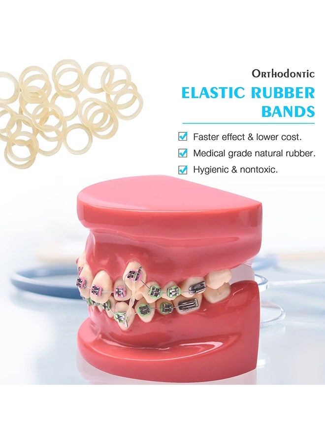 500 Pcs Orthodontic Elastic Rubber Bands, 3.5 Oz 1/4