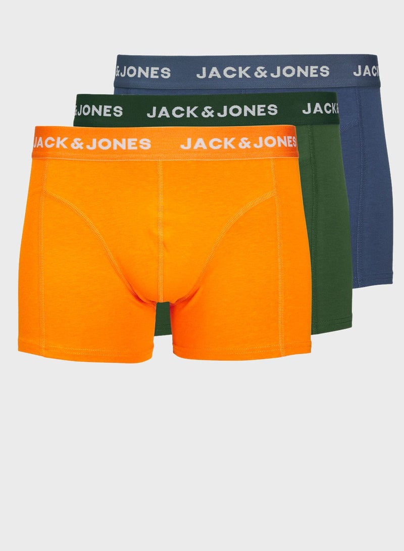 Jackex 3 Pack Assorted Logo Band Trunks