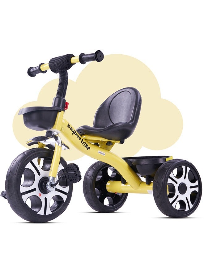 Baybee Coaster Tricycle for Kids Baby Smart Plug and Play Kids Tricycle Cycle with Front & Rear Storage Baskets 3 Wheels Tricycle Bicycle Baby Tricycle Cycle for Kids 2 to 5 Years Boy Girl Yellow