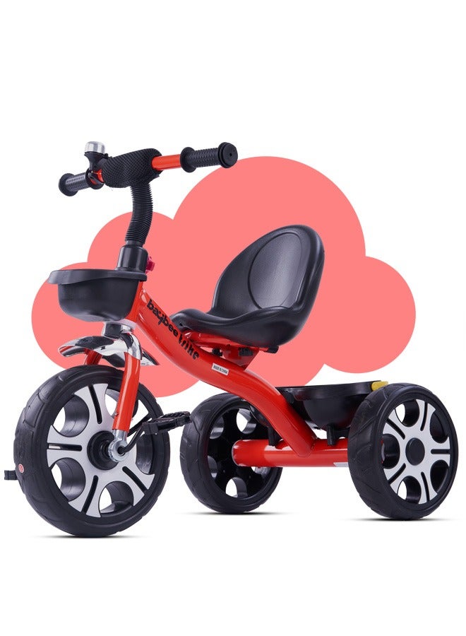 Baybee Coaster Tricycle for Kids Baby Smart Plug and Play Kids Tricycle Cycle with Front & Rear Storage Baskets 3 Wheels Tricycle Bicycle Baby Tricycle Cycle for Kids 2 to 5 Years Boy Girl Red