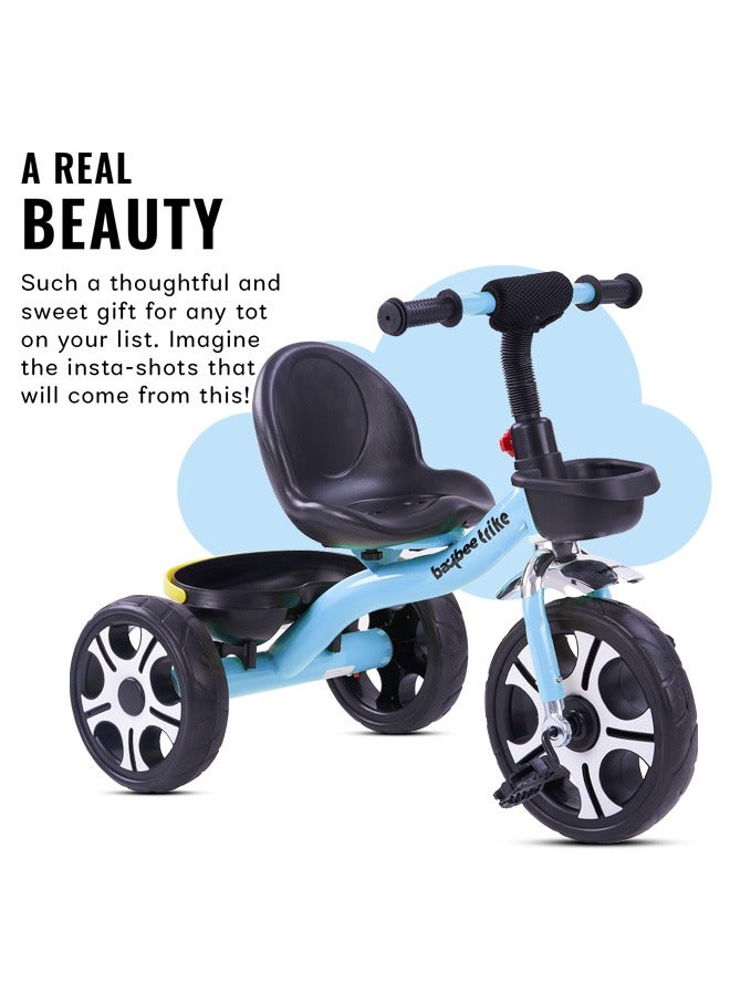 Baybee Coaster Tricycle for Kids Baby Smart Plug and Play Kids Tricycle Cycle with Front & Rear Storage Baskets 3 Wheels Tricycle Bicycle Baby Tricycle Cycle for Kids 2 to 5 Years Boy Girl Blue